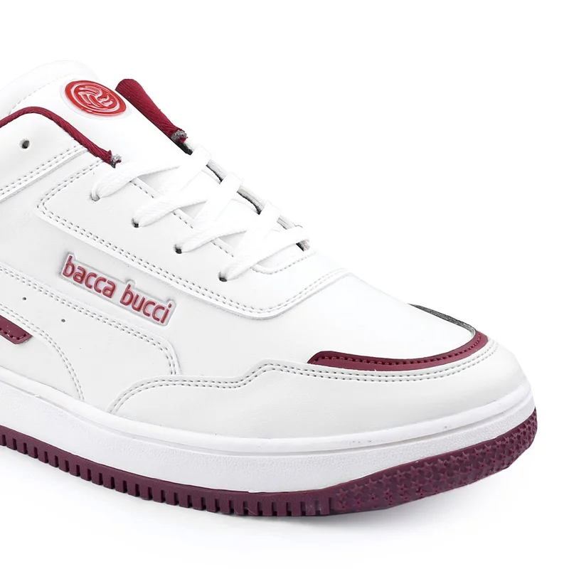 Bacca Bucci White Red Polar Sneakers for Men | Best Price UAE